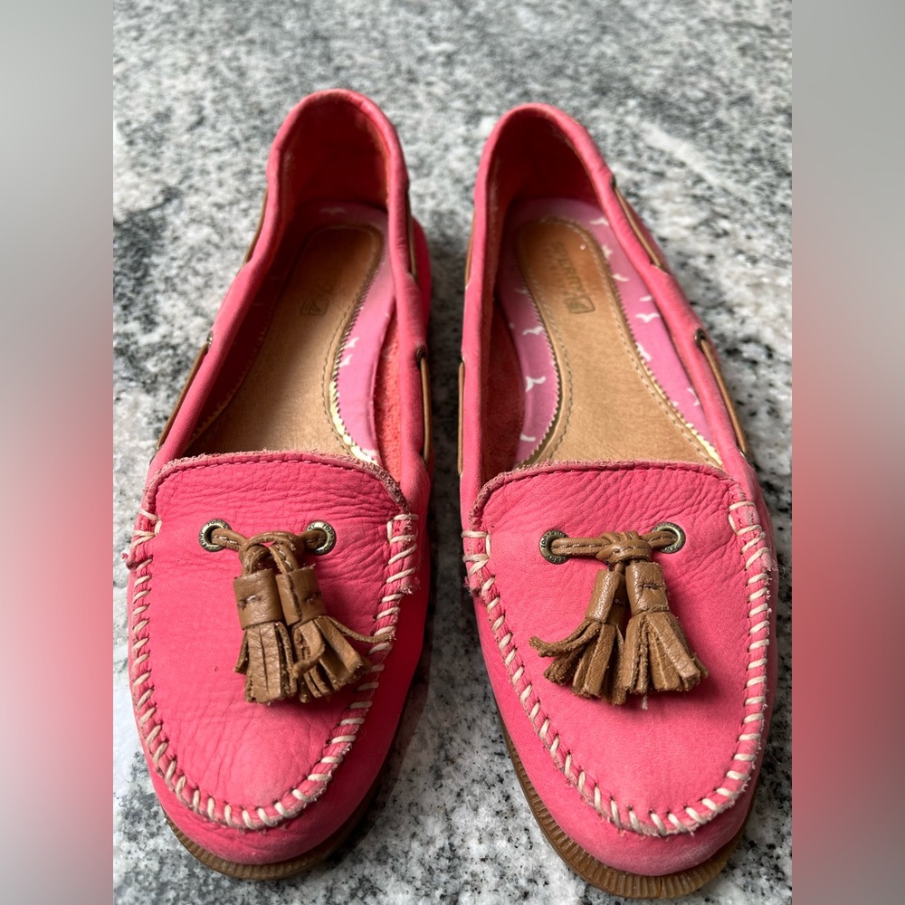Sperry Soft Suede Coral Loafers